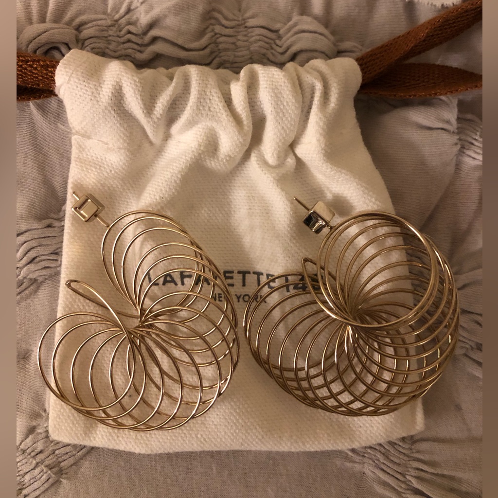 Lafayette 148 New York Silver Oversized Spiral Earrings
